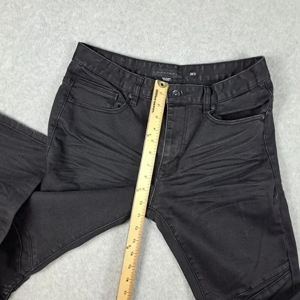 Decibel Jeans Men's 34x32 Black Denim Straight Skinny